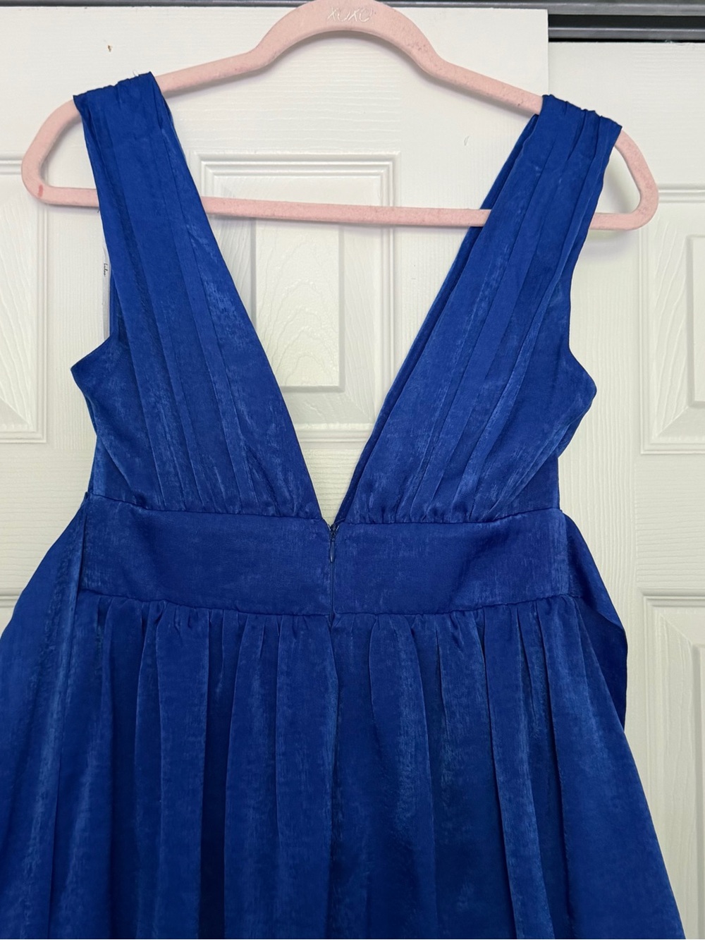 Lulu's Royal Blue Tiered Maxi Dress with Waist Tie - Picture 3 of 7